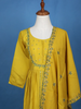 Yellow Floral Designed Semi Silk Salwar Suit - Diadem
