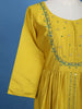 Yellow Floral Designed Semi Silk Salwar Suit - Diadem