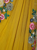 Yellow Floral Embroidered Organza Bridesmaids Lehenga - Diadem