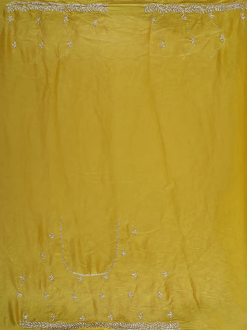 Yellow Floral Embroidered Organza Designer Saree - Diadem