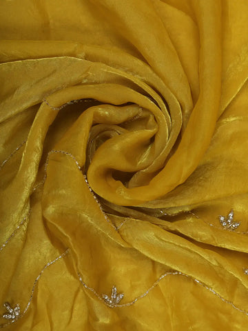 Yellow Floral Embroidered Organza Designer Saree - Diadem