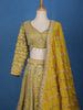 Yellow Floral Embroidered Semi Silk Lehenga for Brides - Diadem