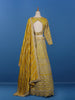 Yellow Floral Embroidered Semi Silk Lehenga for Brides - Diadem