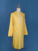 Yellow Floral Embroidery Cotton Kurta Set With Pant - Diadem