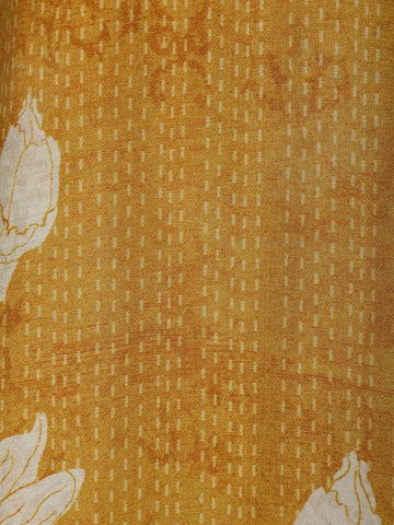 Yellow Floral Printed Cotton Kurti - Diadem