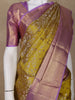 Yellow Floral Woven Pure Kanchipuram Silk Saree - Diadem