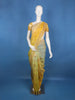 Yellow Floral Zari Sequin Embellishment Organza Saree - Diadem