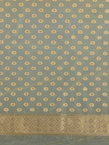 Yellow Floral Zari Sequin Embellishment Organza Saree - Diadem