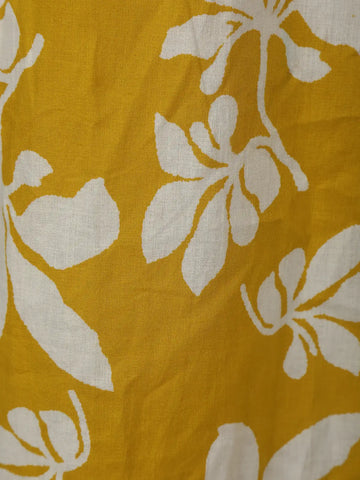 Yellow Floral Designed Cotton Salwar Suit - Diadem
