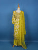 Yellow Floral Designed Cotton Salwar Suit - Diadem