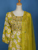 Yellow Floral Designed Cotton Salwar Suit - Diadem