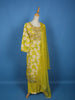 Yellow Floral Designed Cotton Salwar Suit - Diadem