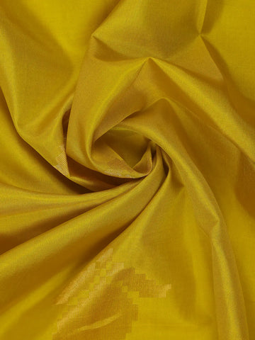 Yellow Floral Woven Pure Kanchipuram Silk Saree - Diadem