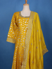 Yellow Mirror Embroidery Printed Georgette Salwar Suit - Diadem