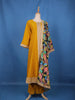 Yellow Sequins Embllishment Printed Semi Silk Salwar Suit - Diadem