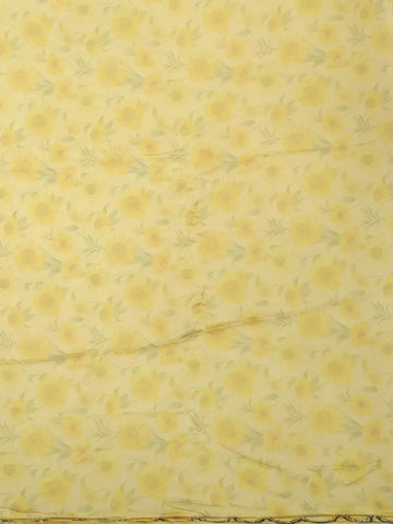Yellow Sun Flower Designed Satin Fancy Saree - Diadem