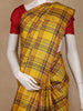Yellow with Multicolor Checks Woven Pure Kanchipuram Silk Saree - Diadem
