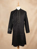 Black Kurta Set With Floral Embroidery With Pant - Diadem