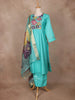 Aqua Blue Semi Silk Salwar Suit with Embroidery - Diadem