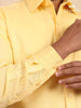 Solid Yellow Full Sleeves Cotton Shirt - Diadem