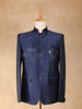 Dark Blue Solid Jodhpuri Men's Suit - Diadem