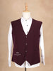 Dark Red Coat Suit Set with Embroidery Designs - Diadem