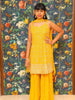 Yellow Embroidered Palazzo Salwar Suit Online - Diadem