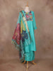 Aqua Blue Semi Silk Salwar Suit with Embroidery - Diadem
