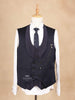 Dark Blue Coat Suit Set with Floral Embroidery Designs and Tie - Diadem