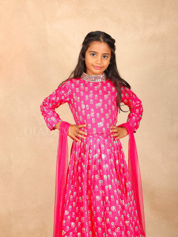 Queen Pink Floral Printed Lehenga - Diadem