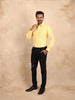 Solid Yellow Full Sleeves Cotton Shirt - Diadem