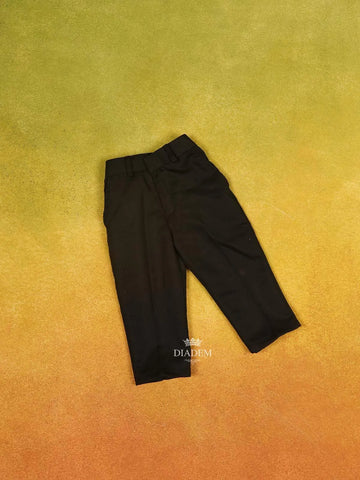 Black Kids Coat Suit Adorned with Glitters and Stripes Design with Tie - Diadem