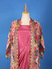 Pink Solid Gown paired with Embroidery Overcoat - Diadem