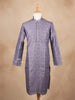 Lavender Kurta Set With Stripes Embroidery Designs, With Pant - Diadem