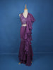 lavender Floral Embroidery Georgette Ready To Wear Saree with Designer Blouse - Diadem