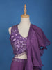 lavender Floral Embroidery Georgette Ready To Wear Saree with Designer Blouse - Diadem