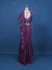 lavender Floral Embroidery Georgette Ready To Wear Saree with Designer Blouse - Diadem