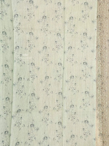 Banarasi Apricot Orange floral design Saree - Diadem