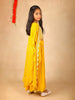 Yellow Georgette Palazzo Salwar Suit with Sequins - Diadem