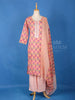 Peach Cotton Floral Printed Salwar Suit - Diadem