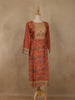 peach Floral Printed Rayon Kurti - Diadem
