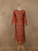 peach Floral Printed Rayon Kurti - Diadem