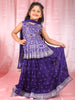 Purple Geometric Designed Lehenga - Diadem