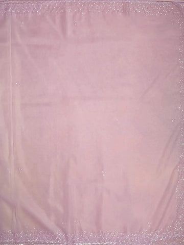 Lilac Organza Saree with Embroidery Design on the Body and with Designed Scalloped Border - Diadem