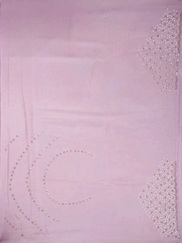 Lilac Organza Saree with Embroidery Design on the Body and with Designed Scalloped Border - Diadem