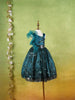 Green Net Layered Gown Adorned With Ruffles And Sequins - Diadem