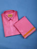 Pink Plain Silk Shirt with Dhoti - Diadem