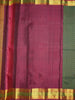 Dark Green Pure Kanchipuram Silk Saree With Peacock and Floral Motifs On the Body with Broad and Small Border - Diadem