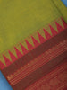 Leaf Green Cotton Saree with Maroon & Zari Border - Diadem