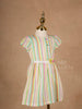 White Cotton Frock Adorned with Colorful Geometric Patterns for Girls - Diadem